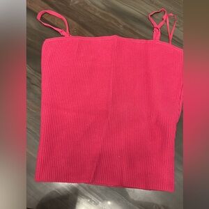 Aritzia Babaton Sculpt Knit Pink Tank Top